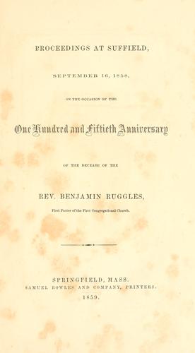 Proceedings at Suffield, September 16, 1858