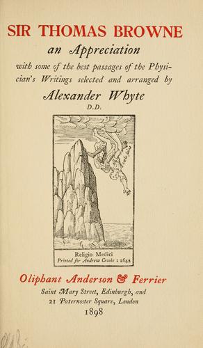 Sir Thomas Browne, an appreciation