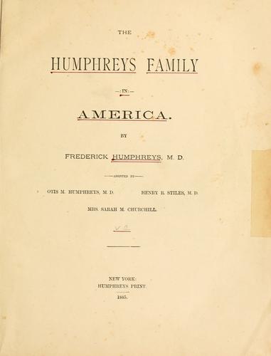 The Humphreys family in America