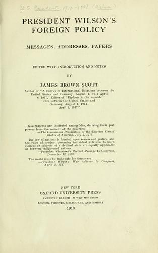 President Wilson's foreign policy