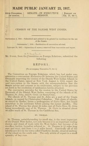 Cession of Danish West Indies ..
