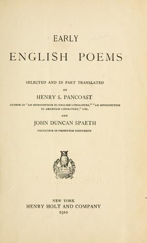 Early English poems