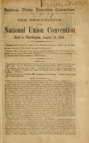 ... The proceedings of the National union convention