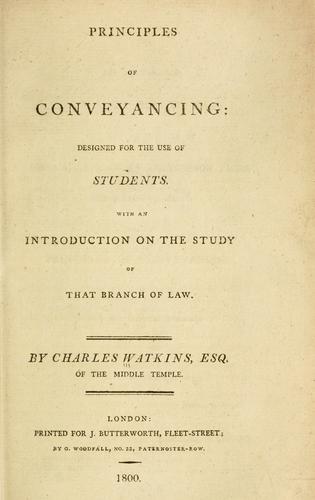 Principles of conveyancing