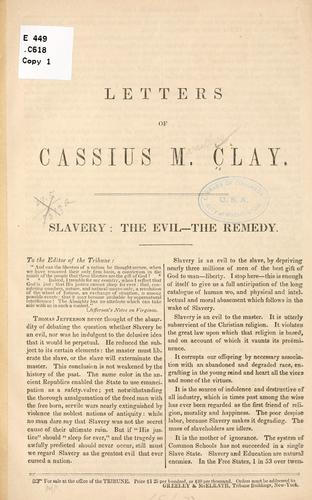Letters of Cassius M. Clay