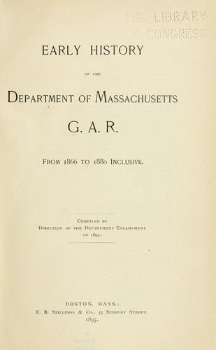 Early history of the Department of Massachusetts