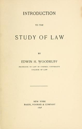 Introduction to the study of law