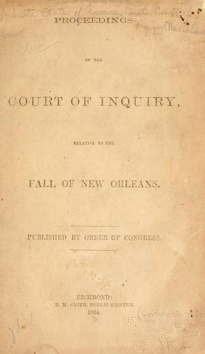 Proceedings of the Court of inquiry