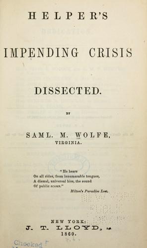 Helper's Impending crisis dissected