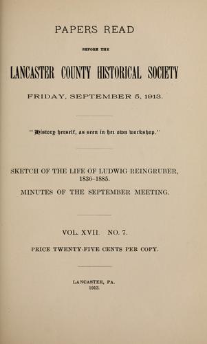 Sketch of the life of Ludwig Reingruber, 1836-1885