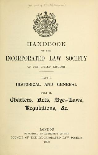 Handbook of the Incorporated Law Society of the United Kingdom