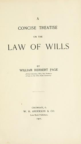 A concise treatise on the law of wills