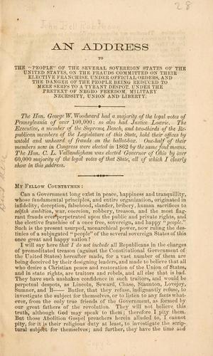 An address to the "people" of the several sovereign states of the United States