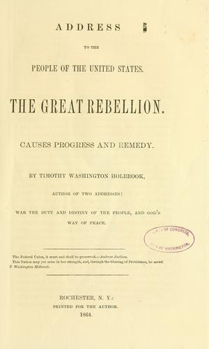 Address to the people of the United States