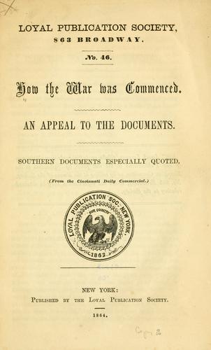 How the war was commenced