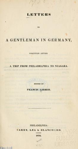 Letters to a gentleman in Germany