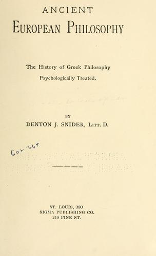 Ancient European philosophy