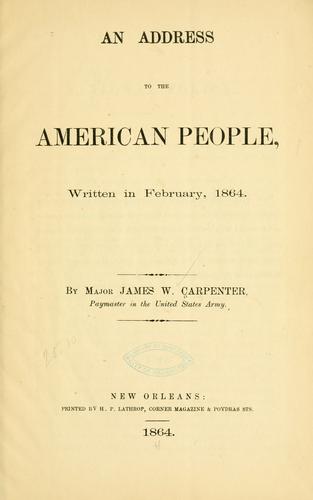 An address to the American people