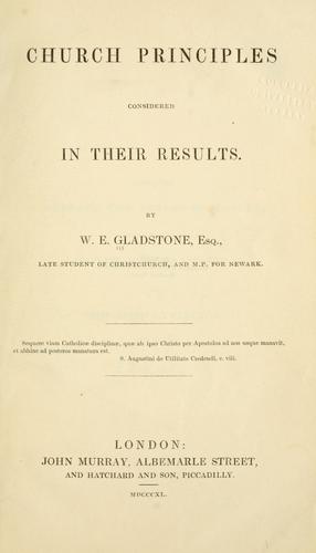 Church principles considered in their results