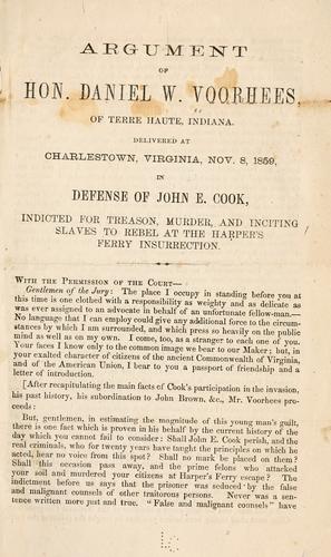 Argument of Hon. Daniel W. Voorhees ..