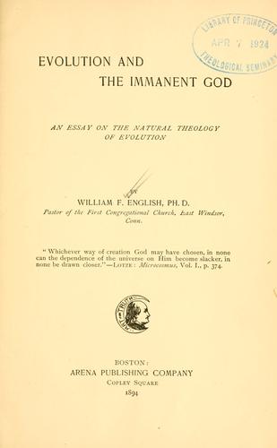 Evolution and the immanent God