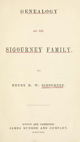 Genealogy of the Sigourney family