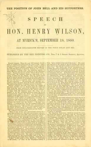 The position of John Bell and his supporters