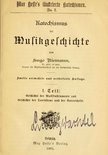 Katechismus der musikgeschichte