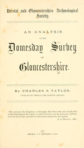 An Analysis Of The Domesday Survey Of Gloucestershire