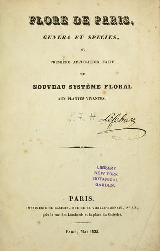 Flore de Paris, genera et species