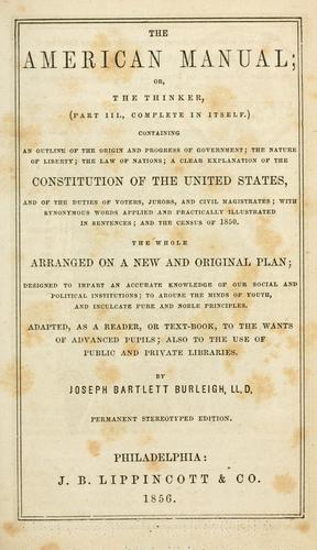 The American manual, or, The thinker (part III., complete in itself)