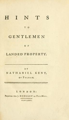 Hints to gentlemen of landed property