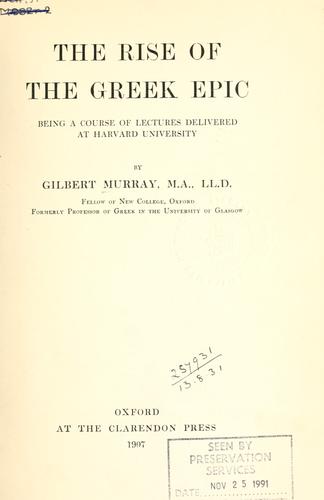 The rise of the Greek epic