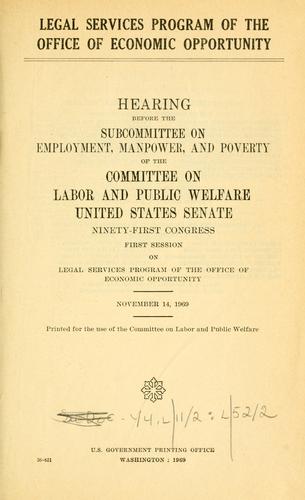 Legal Services Program of the Office of Economic Opportunity