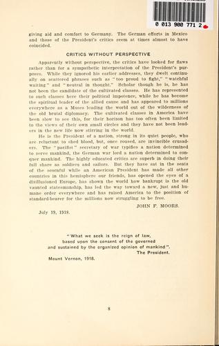 President Wilson and his critics ..