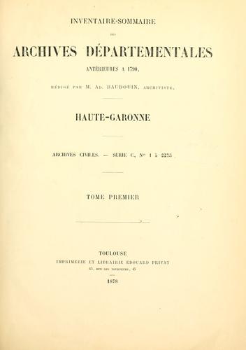 Inventaire-sommaire des Archives d©Øepartementales ant©Øerieures ©Ła 1790