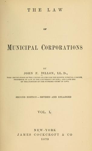 The law of Municipal Corporations