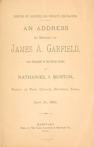 An address in memory of James A. Garfield