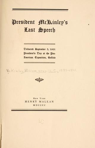 President McKinley's last speech