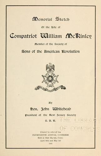 Memorial sketch of the life of compatriot William McKinley