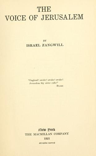 The voice of Jerusalem