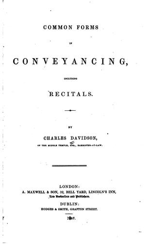 Common forms in conveyancing