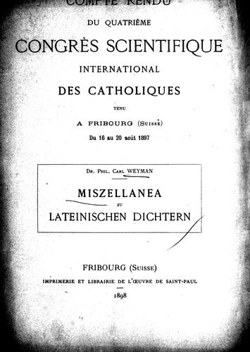Miszellanea zu lateinischen Dichtern