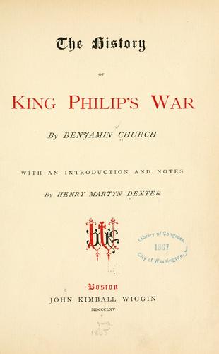 The history of King Philip's war