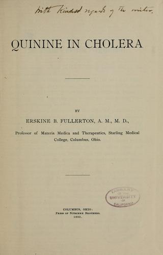 Quinine in cholera