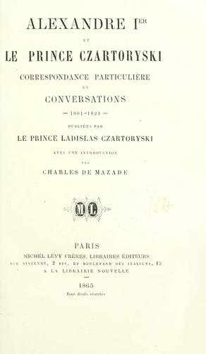 Alexandre Ier et le prince Czartoryski