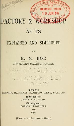 Factory & workshop acts explained & simplified