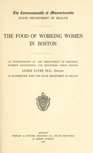 The food of working women in Boston
