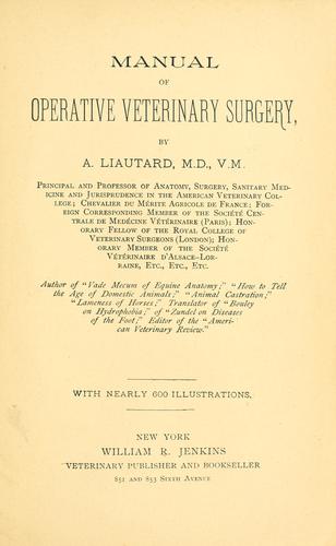 Manual of operative veterinary surgery