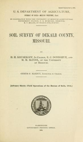 Soil survey of Dekalb County, Missouri